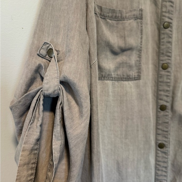 intro Very Soft Light Gray Snap Up Shirt Sz 3 X - Picture 5 of 10